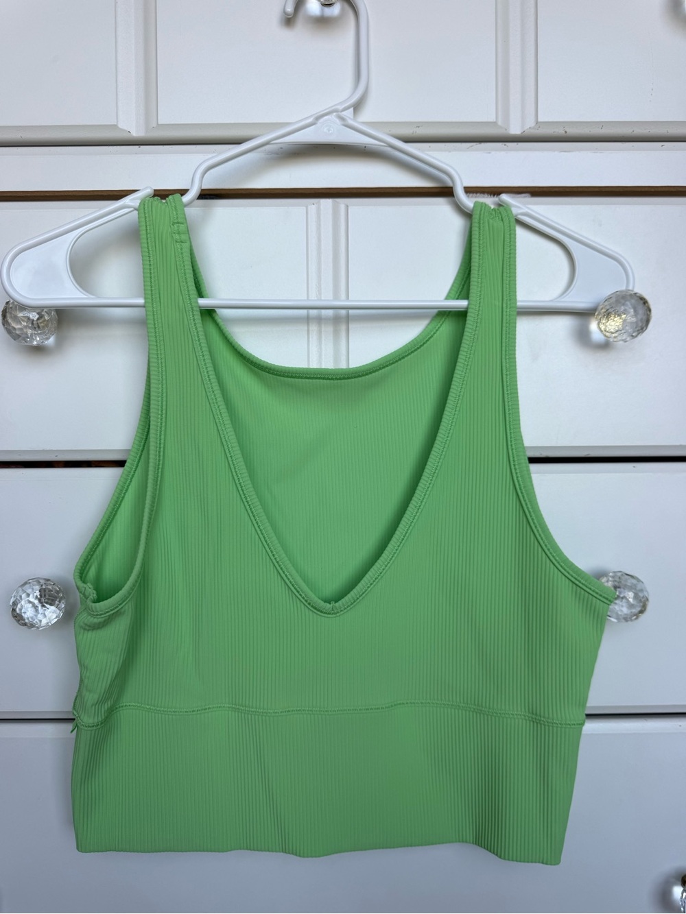 lululemon athletica Green Ribbed V-Neck Crop Tank